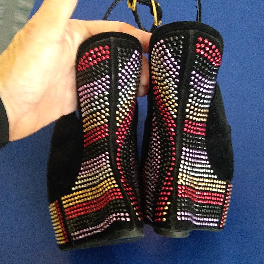 Scene Funky Waves Platform Sequin Slingback Peep … - image 5